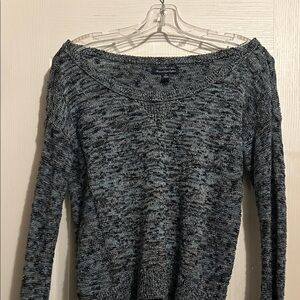 American Eagle Outfitters Black and Gray V-Neck Sweater